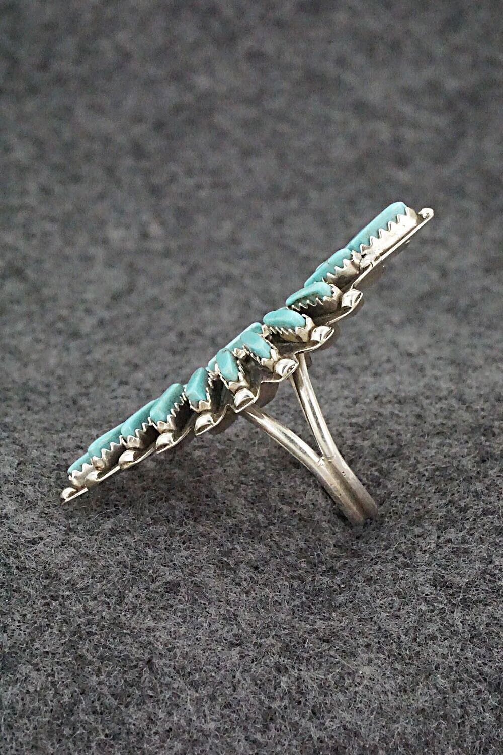 Turquoise & Sterling Silver Ring - Geraldine Faber - Size 8.75