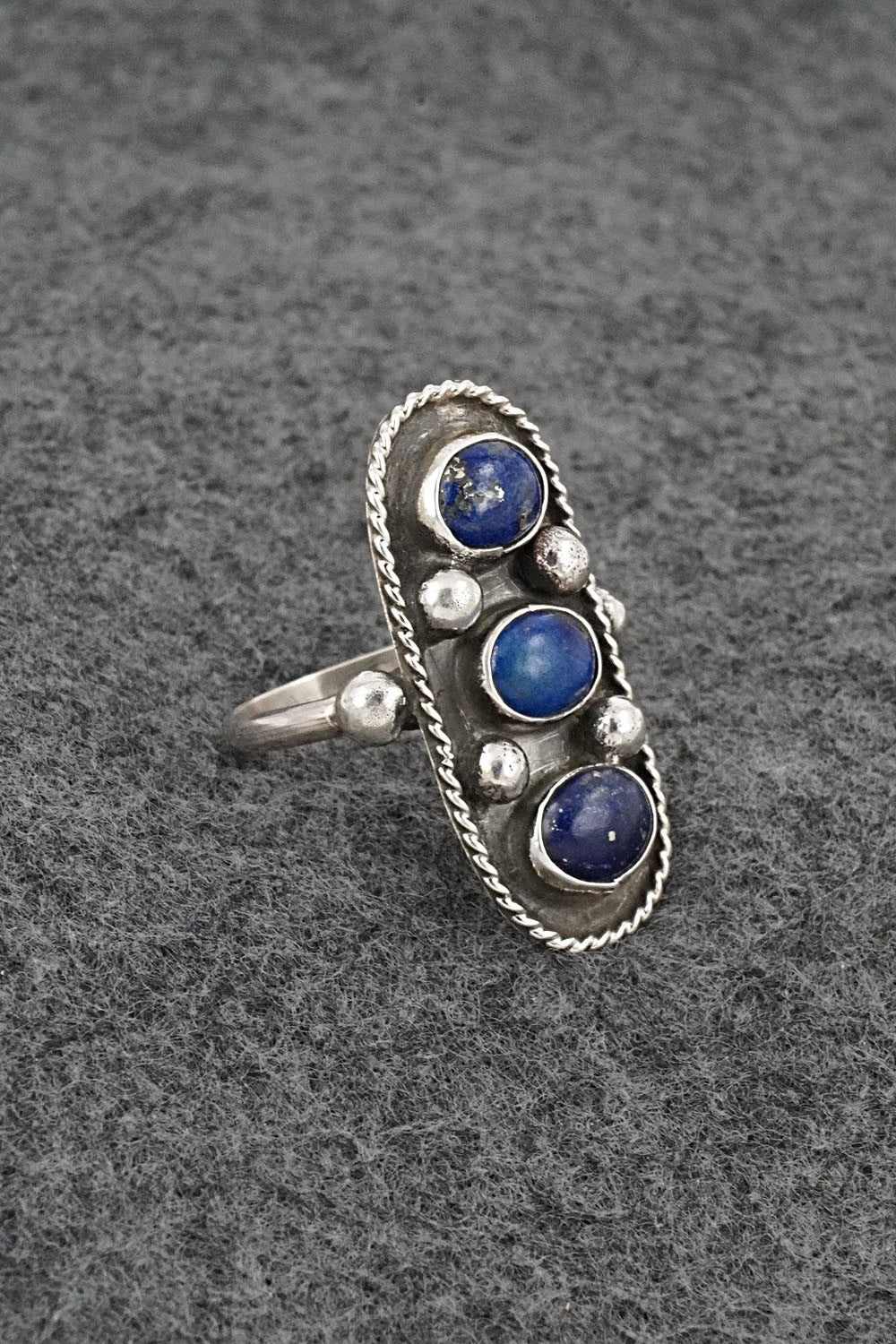Lapis & Sterling Silver Ring - Priscilla Reeder - Size 8