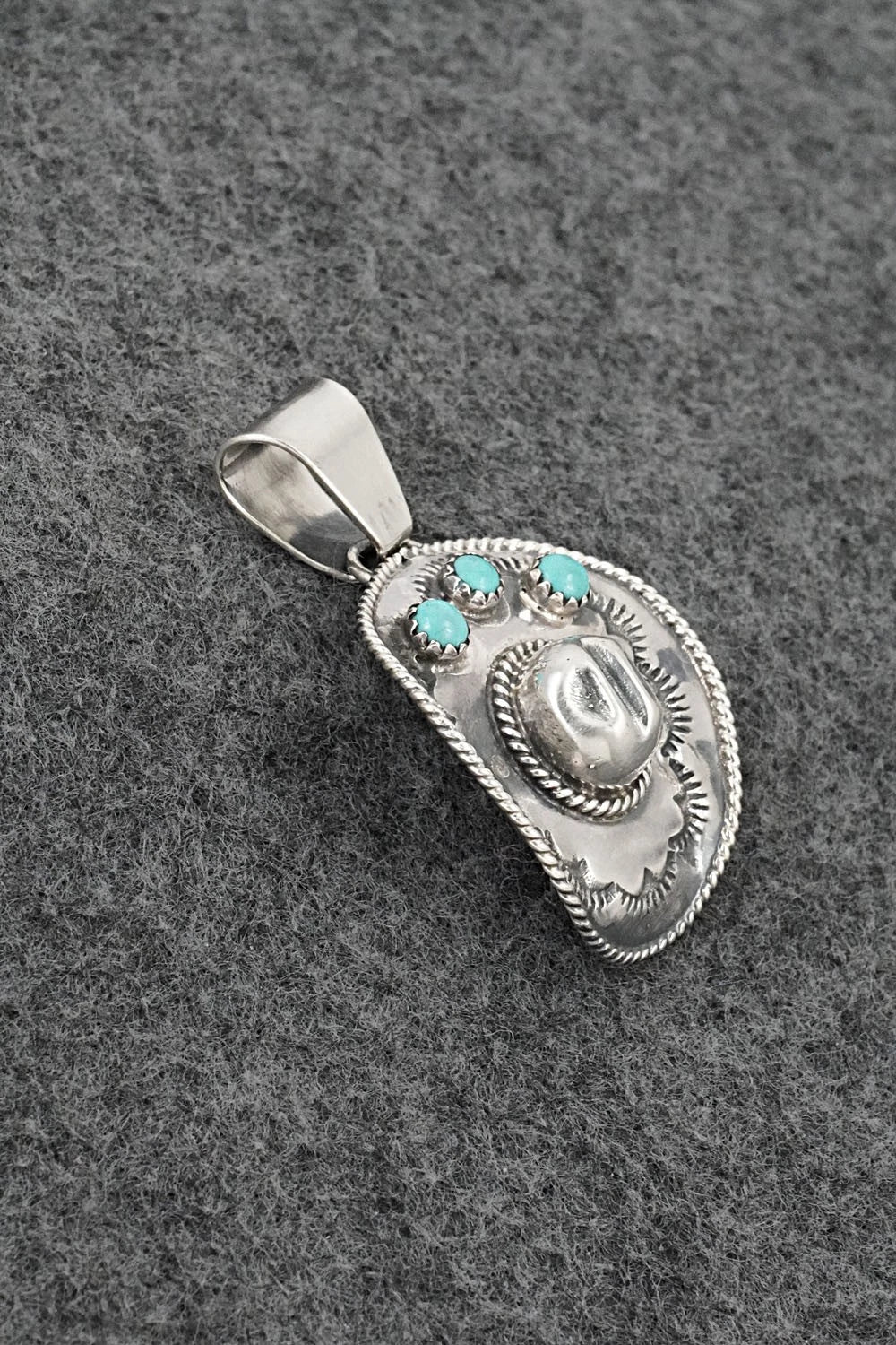 Turquoise & Sterling Silver Pendant - Bobby Platero