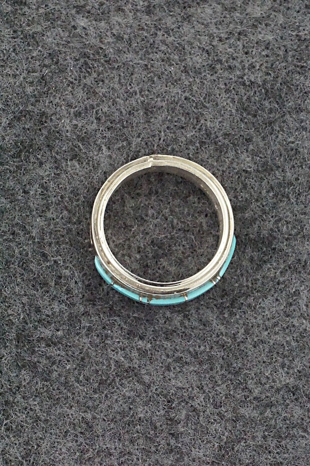 Turquoise & Sterling Silver Inlay Ring - Wilbert Muskett Jr. - Size 6