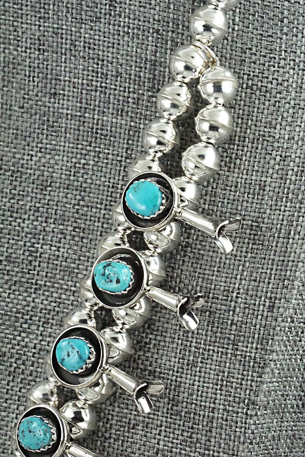 Turquoise & Sterling Silver Squash Blossom Set - Phil Garcia