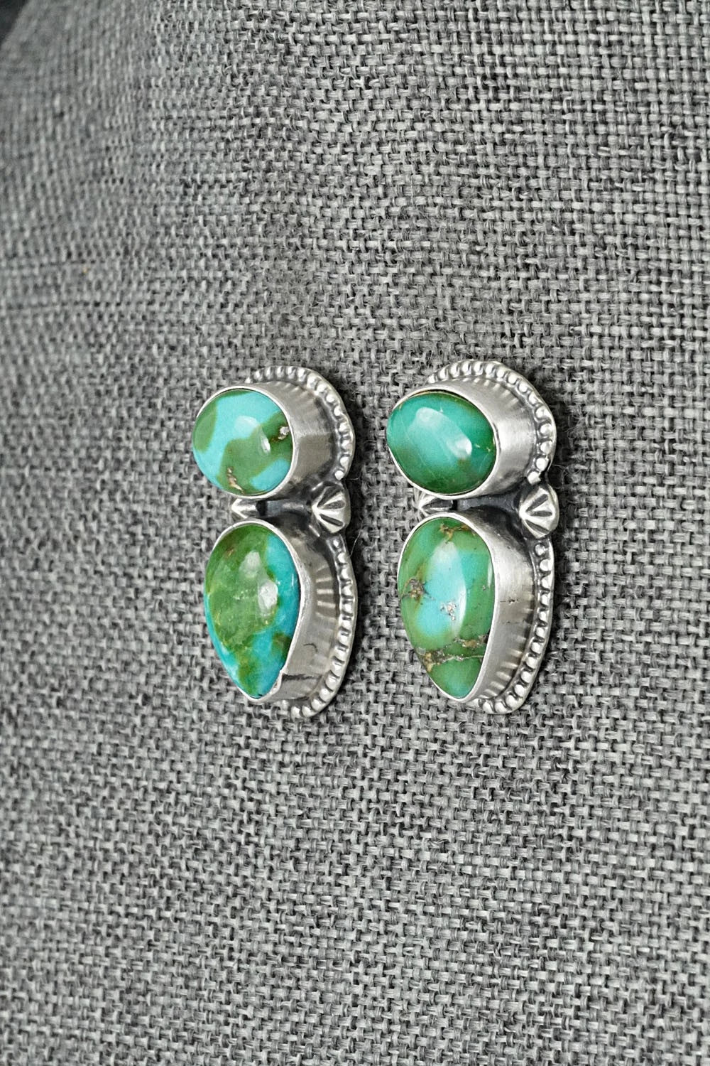 Turquoise & Sterling Silver Necklace and Earrings Set - Darrin Livingston