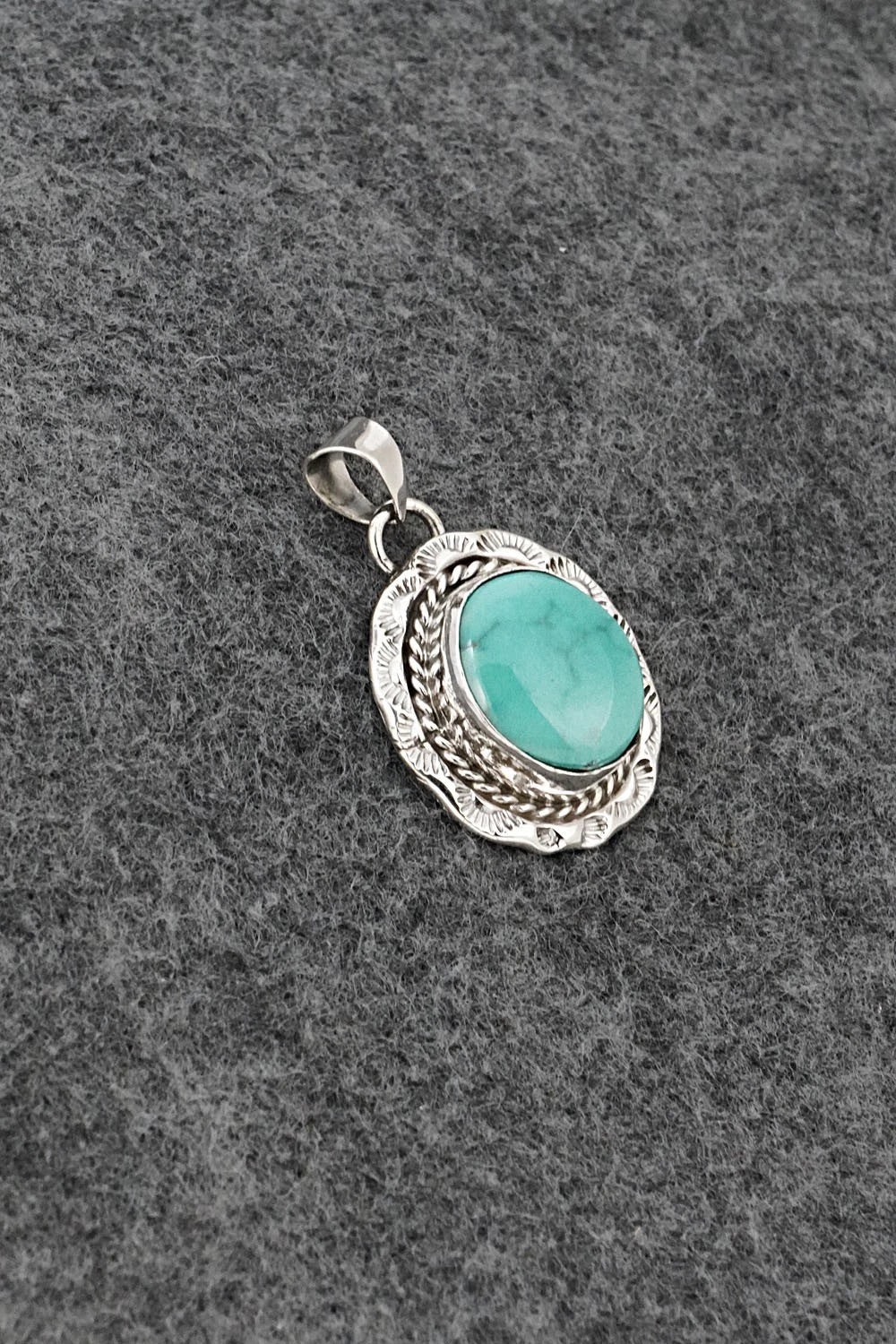 Turquoise and Sterling Silver Pendant - Gene Martinez