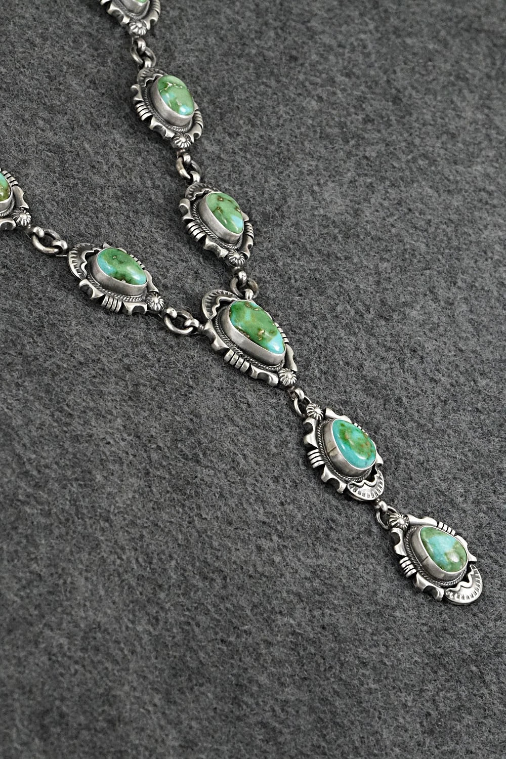 Turquoise & Sterling Silver Necklace and Earrings Set - Jackson Hoskie