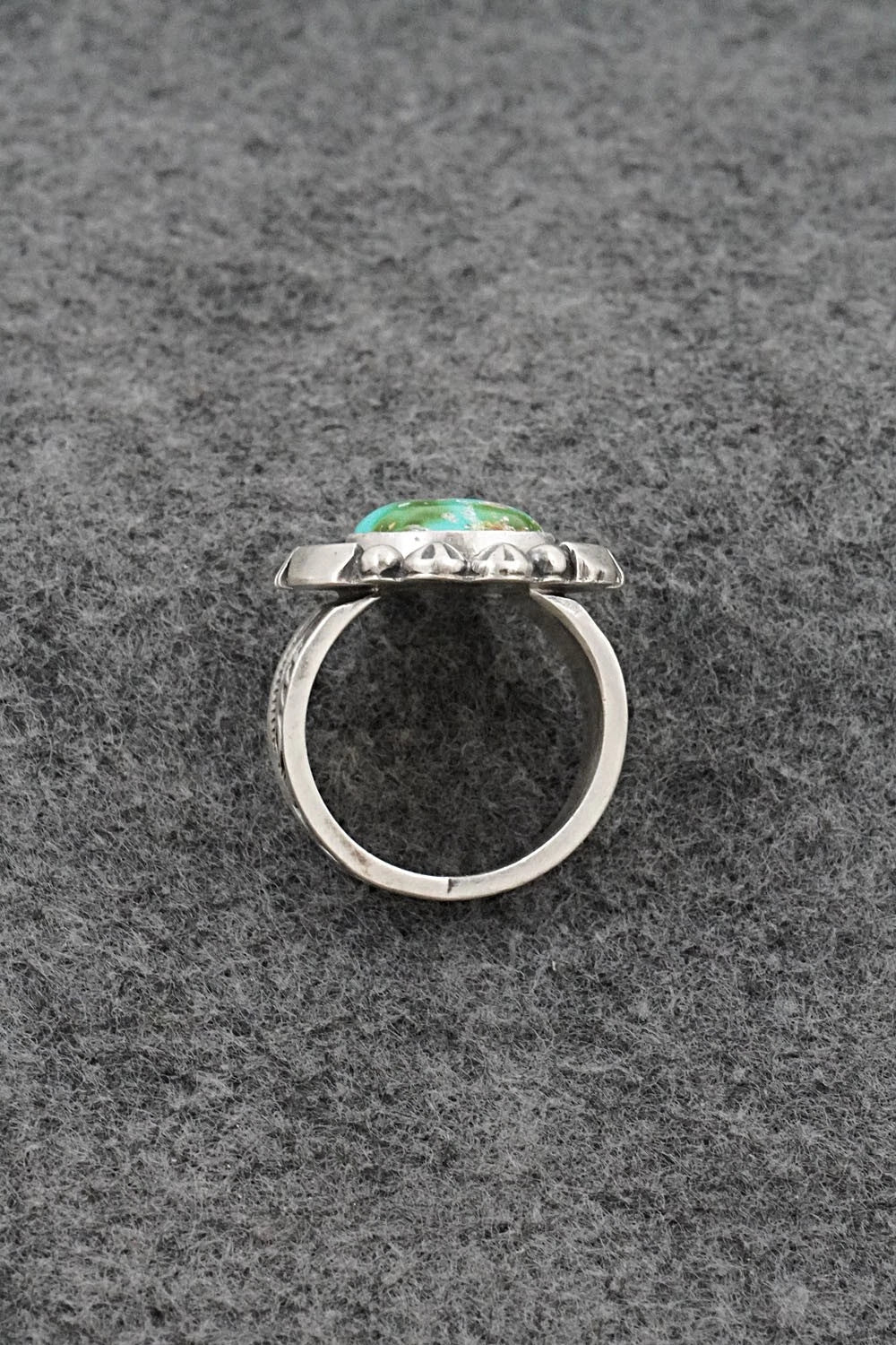 Turquoise & Sterling Silver Ring - Samuel Yellowhair - Size 7.5