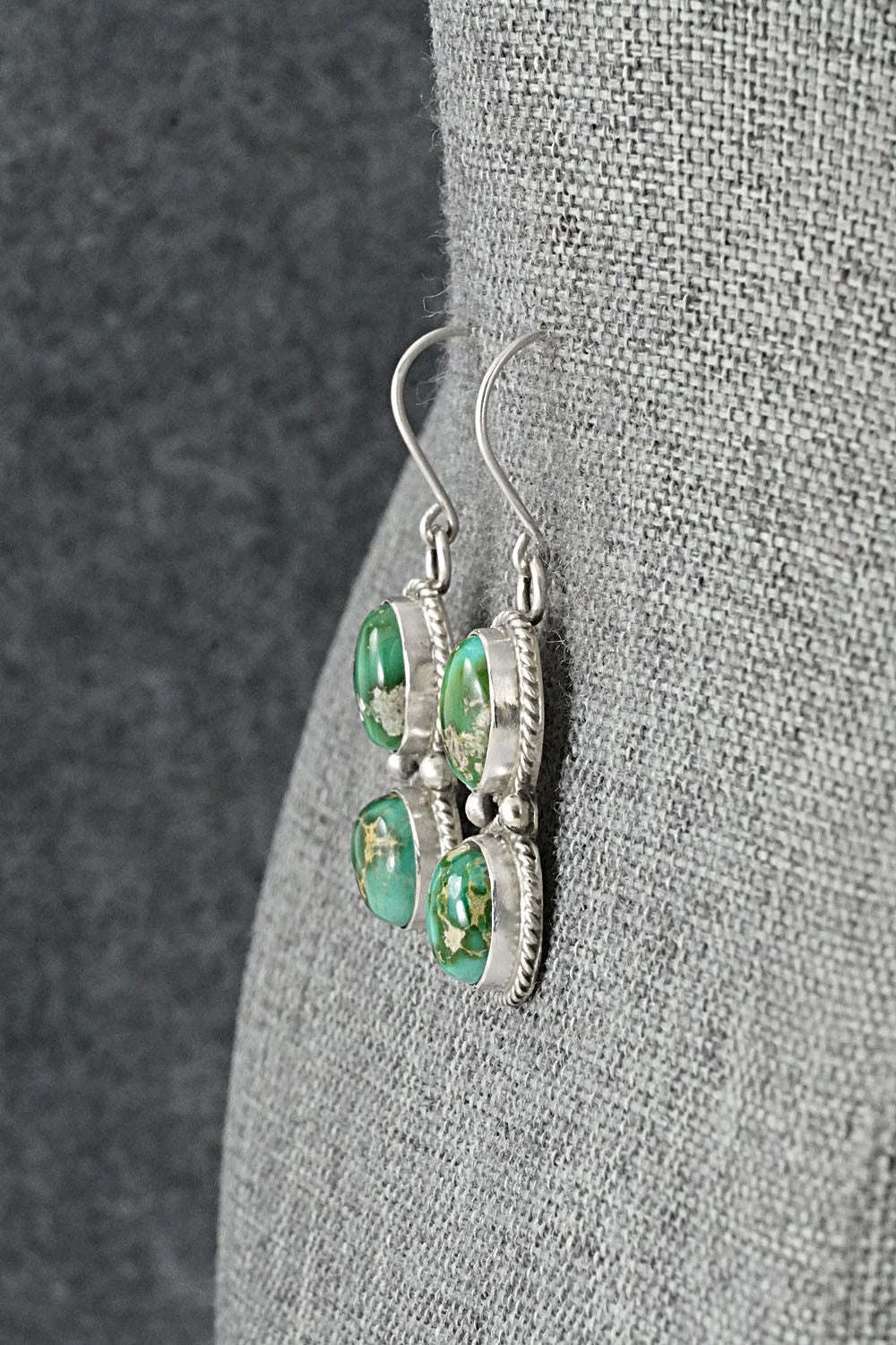 Turquoise & Sterling Silver Earrings - Eugene Gruber