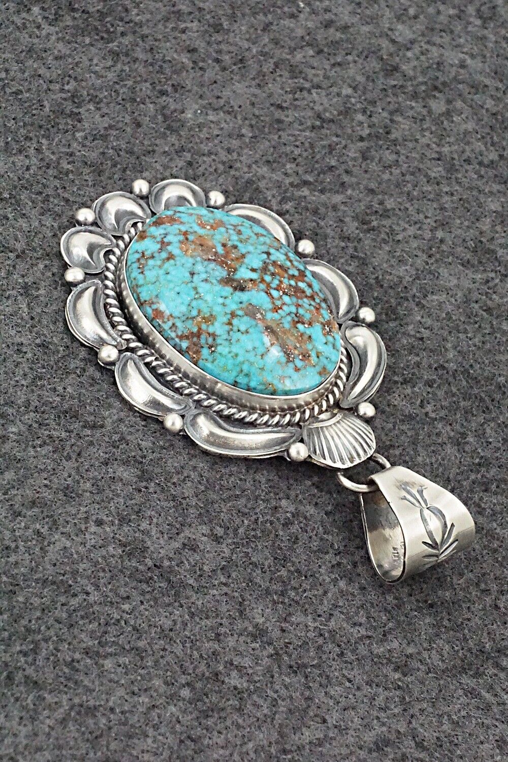 Turquoise & Sterling Silver Pendant - Raymond Delgarito