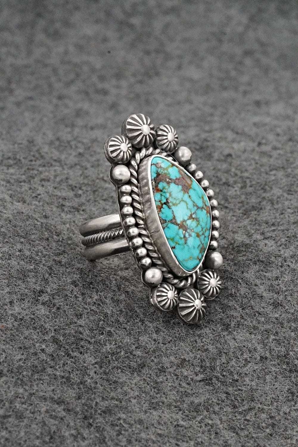 Turquoise & Sterling Silver Ring - Michael Calladitto - Size 7.5