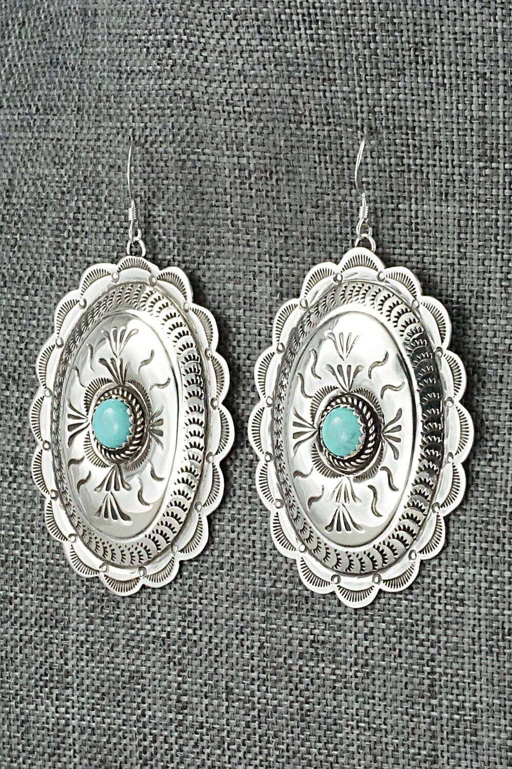Turquoise and Sterling Silver Earrings - Jimmie James