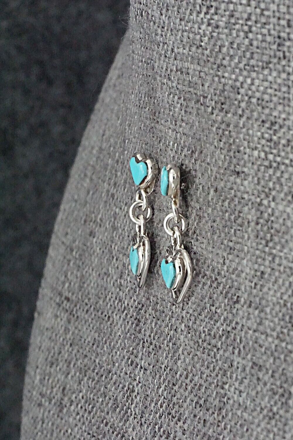 Turquoise & Sterling Silver Earrings - Kallen Kallestewa