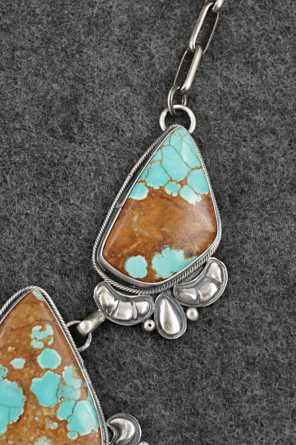 Turquoise & Sterling Silver Necklace and Earrings Set - Paul Livingston
