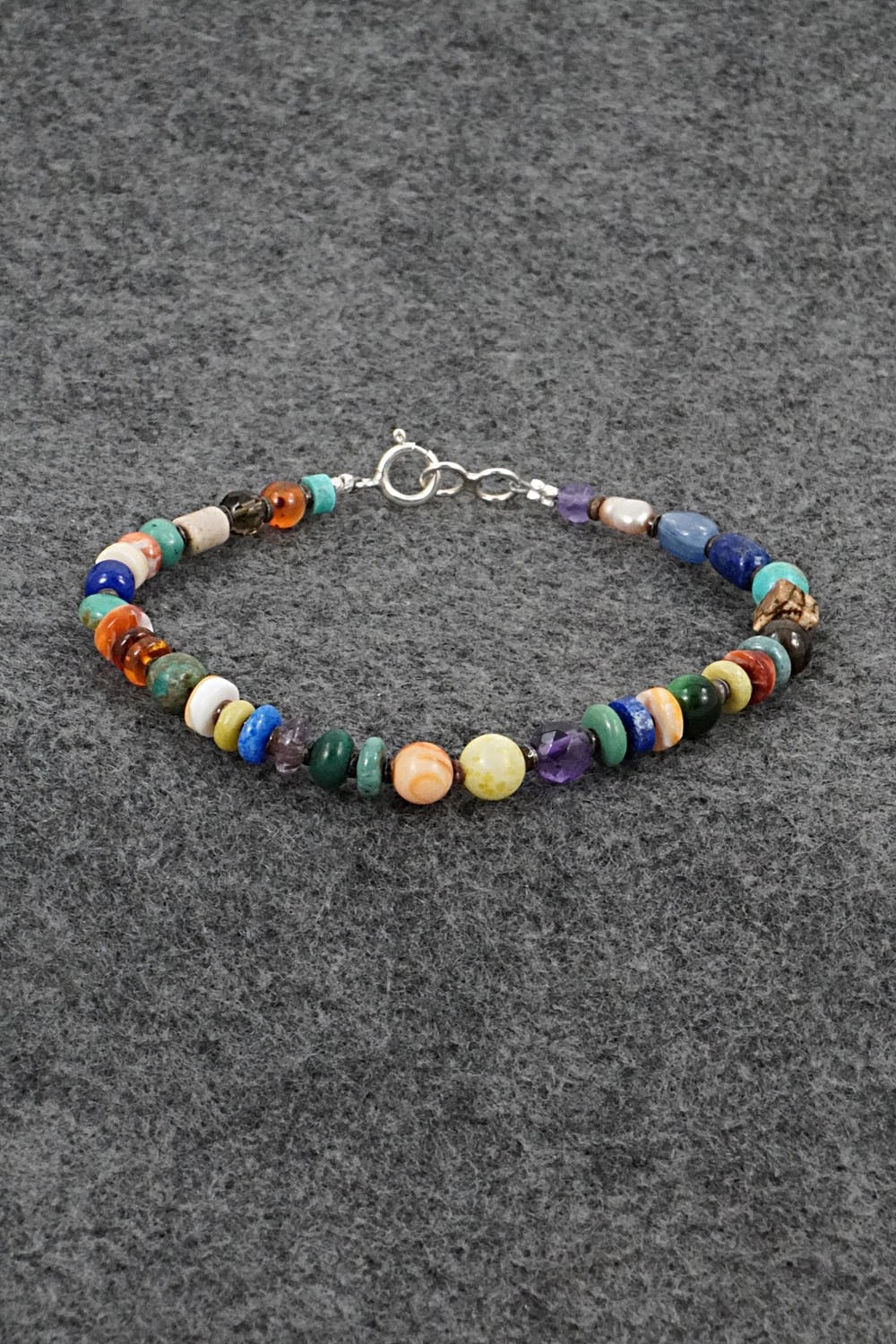 Multi-Stone & Sterling Silver Bracelet - Helen Tsosie