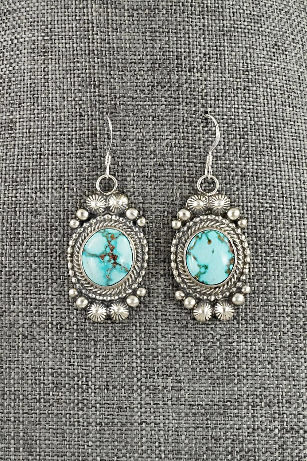 Turquoise & Sterling Silver Squash Blossom Set - Tom Lewis