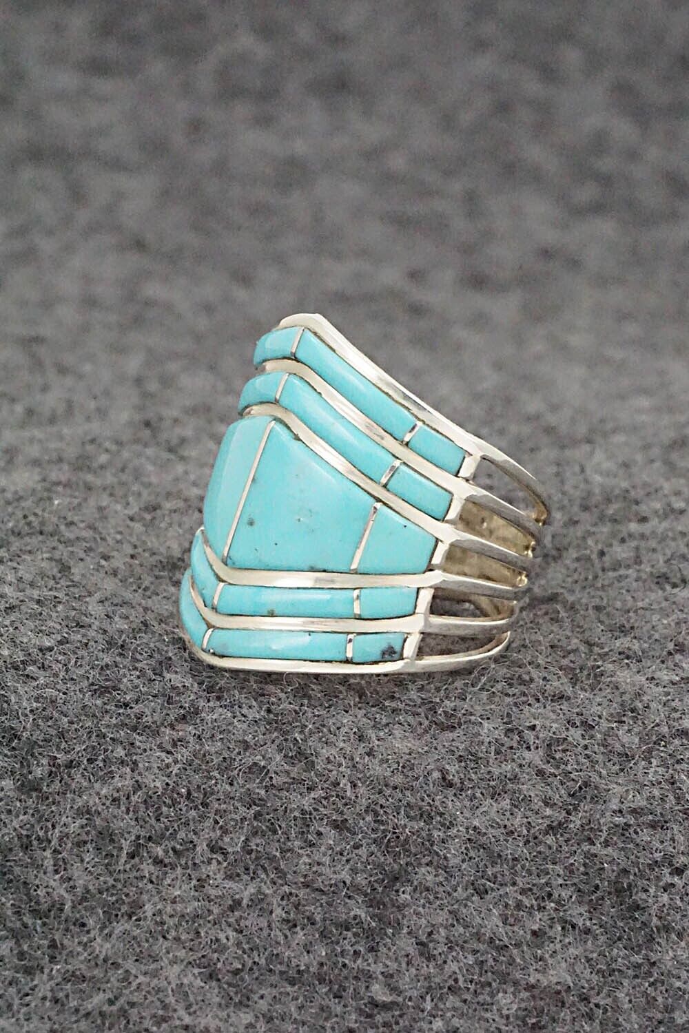 Turquoise & Sterling Silver Ring - Andrew Enrico - Size 8