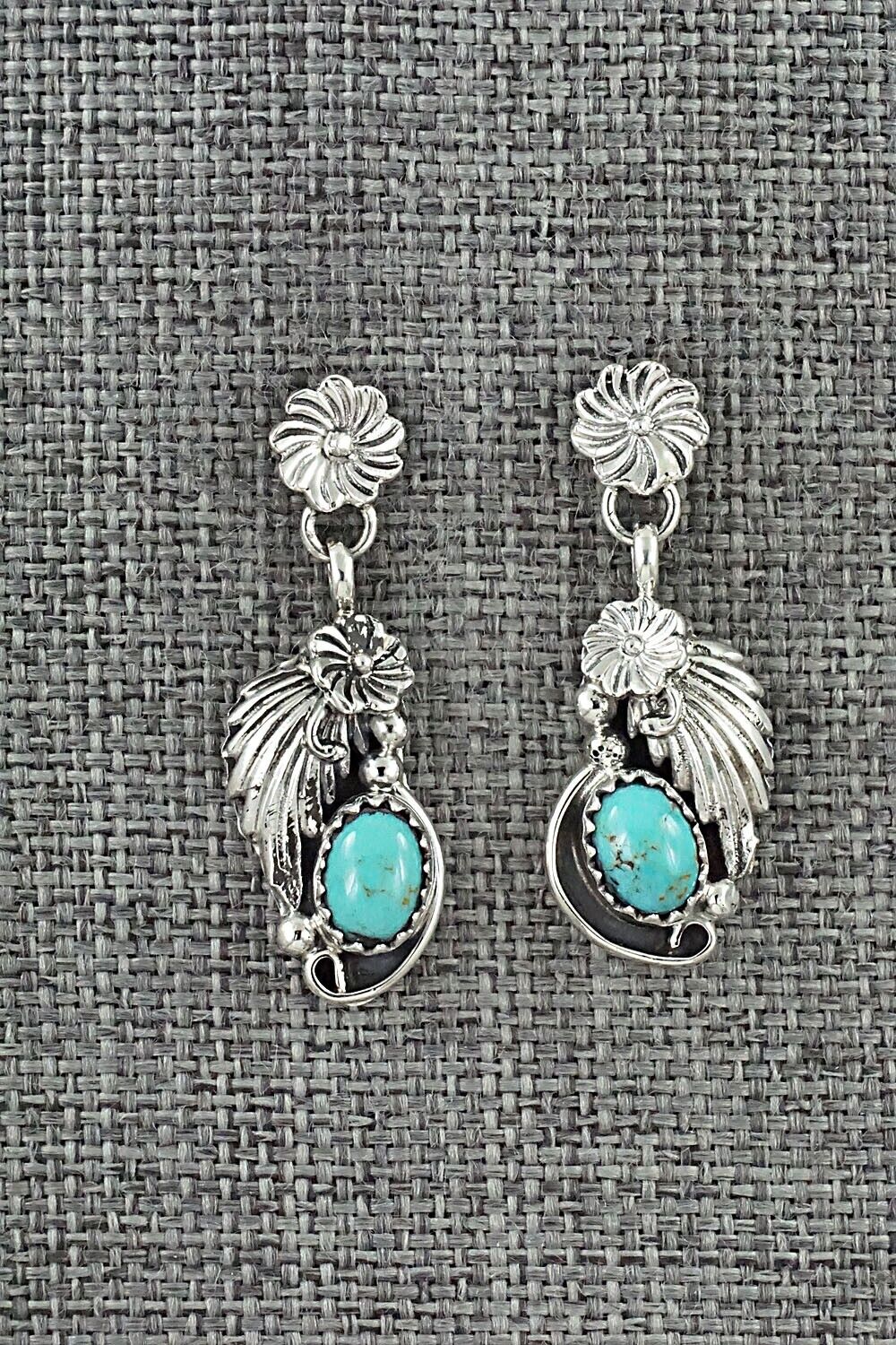 Turquoise & Sterling Silver Earrings - Verley Betone