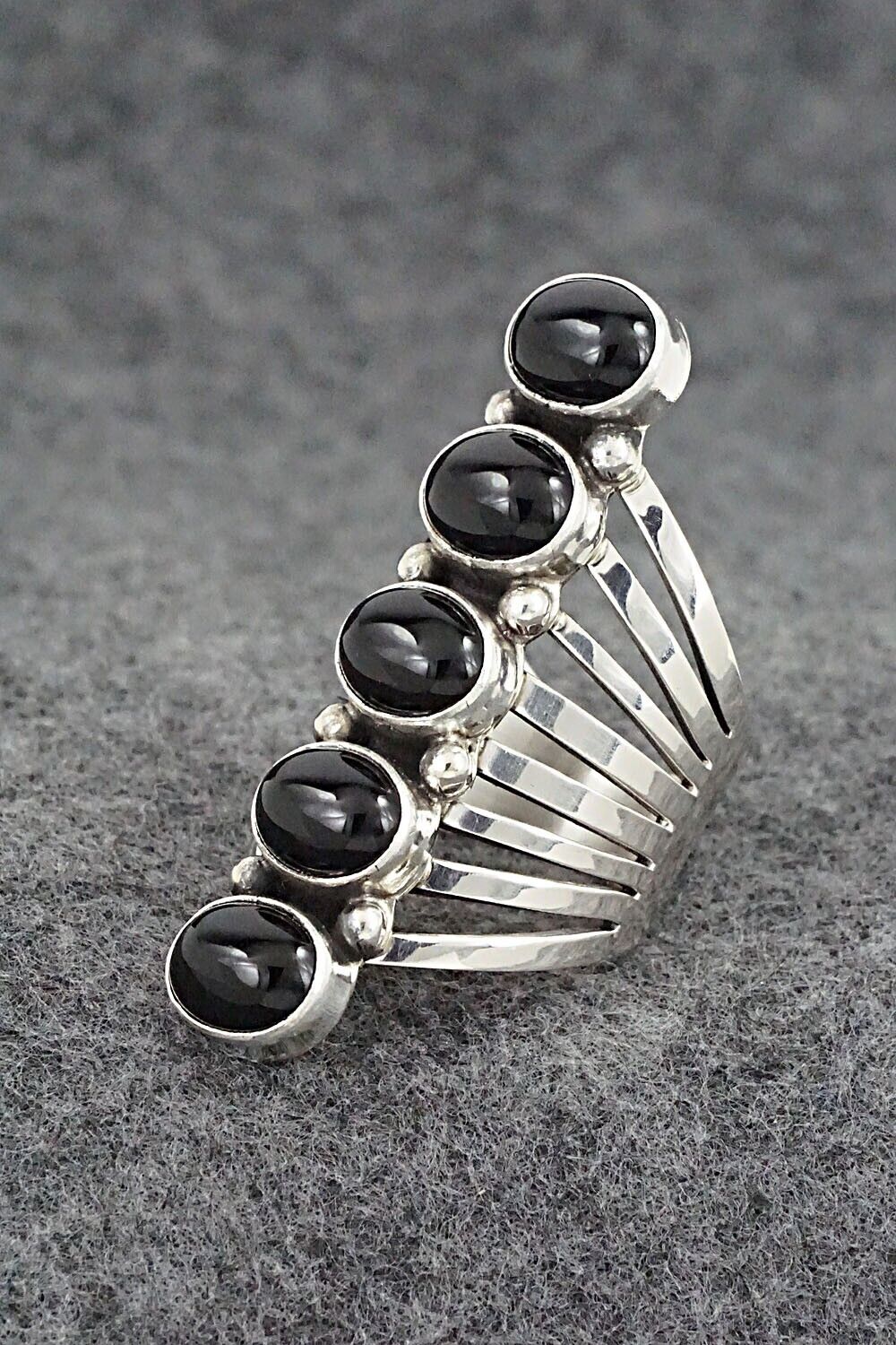Onyx & Sterling Silver Ring - Thomas Yazzie - Size 10