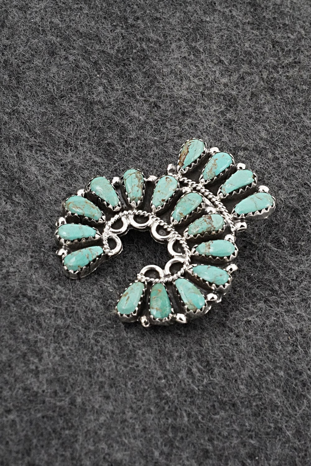 Turquoise & Sterling Silver Pendant/Pin - Zeita Begay