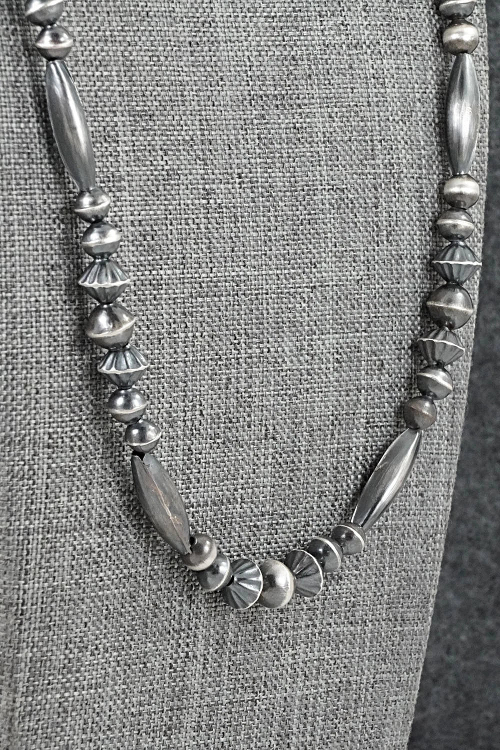 Sterling Silver Navajo Pearl Necklace 23" - Vintage