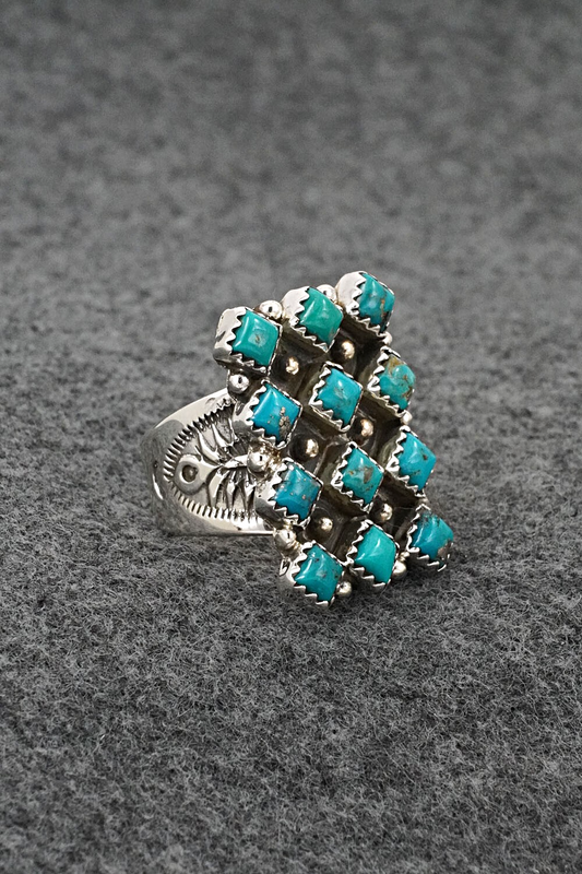 Turquoise & Sterling Silver Ring - Verley Betone - Size 7.5