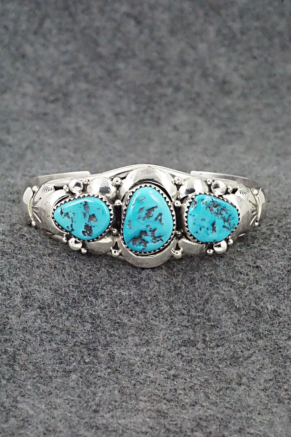 Turquoise and Sterling Silver Bracelet & Ring Set - Clem Nalwood - Size 7.25