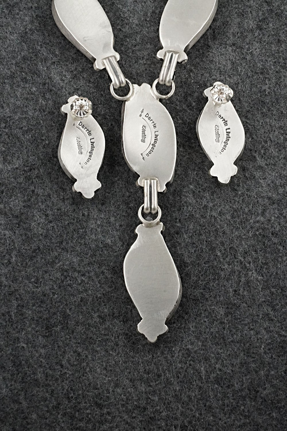 Spiny Oyster & Sterling Silver Necklace Set - Darrin Livingston