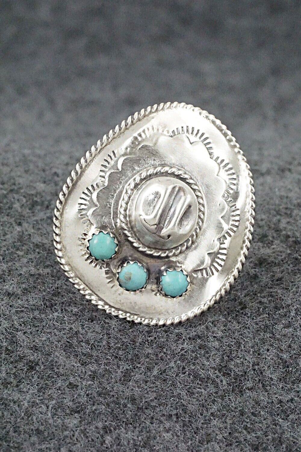 Turquoise & Sterling Silver Ring - Bobby Platero - Size 6