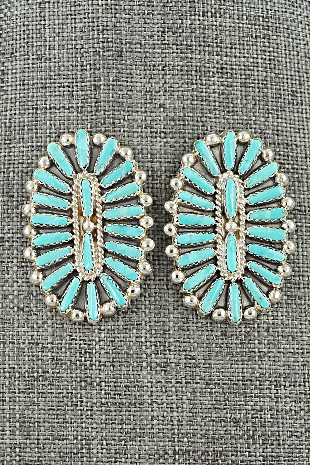 Turquoise & Sterling Silver Earrings - Lavell Byjoe