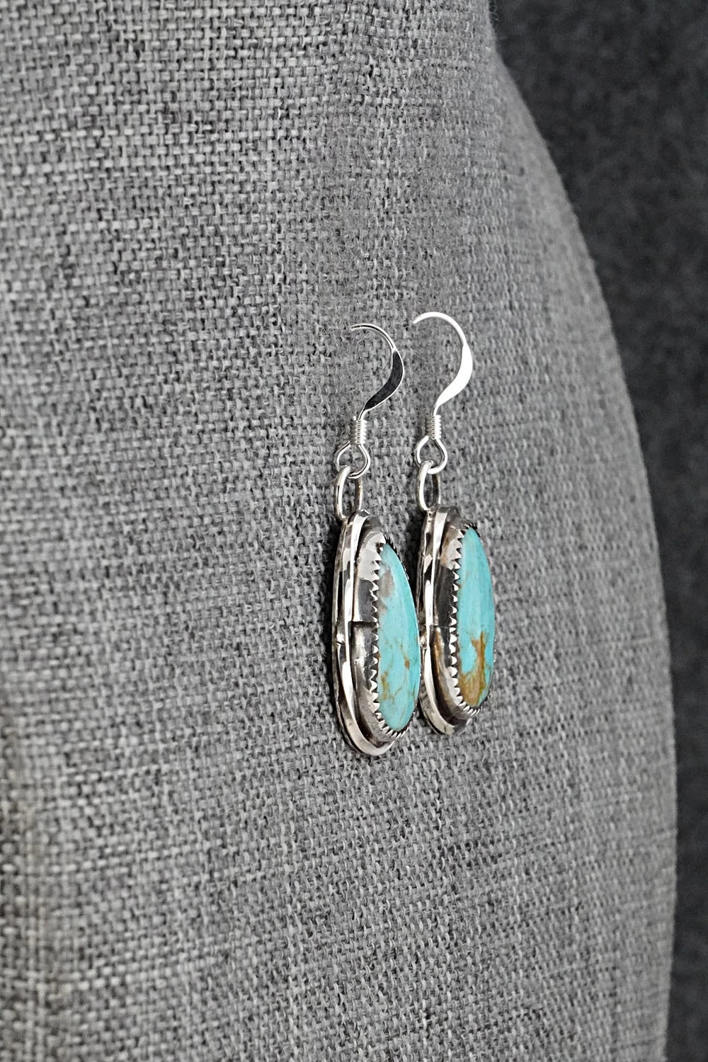 Turquoise & Sterling Silver Earrings - Ernest Hawthorne
