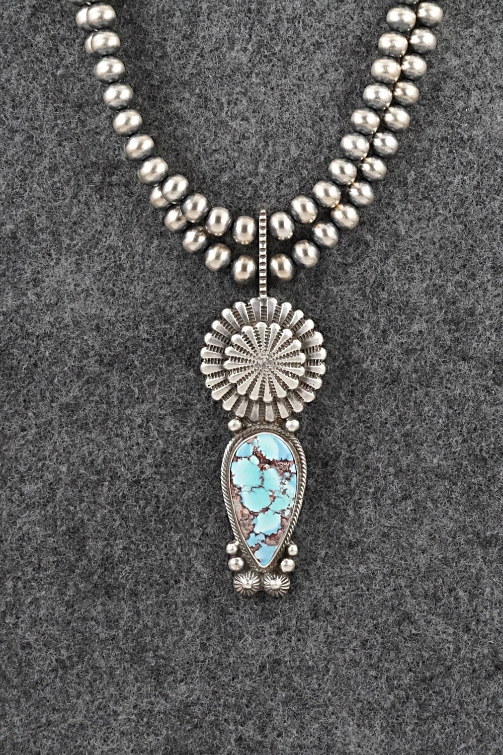 Turquoise & Sterling Silver Necklace - Tom Lewis