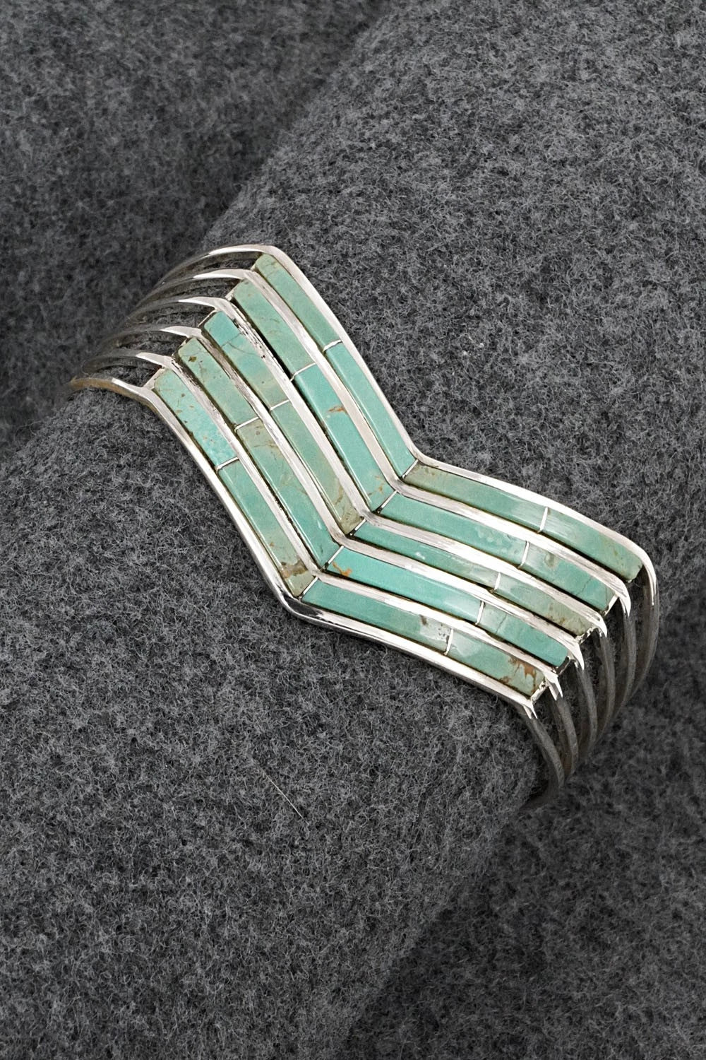 Turquoise & Sterling Silver Inlay Bracelet - Jamie Johnson