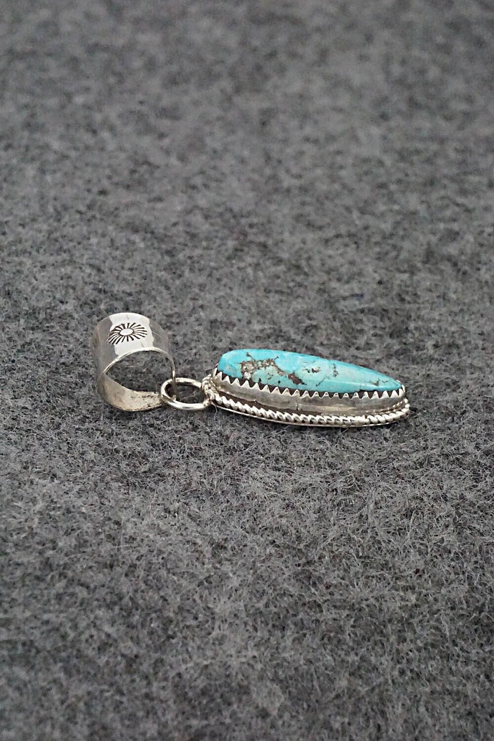 Turquoise & Sterling Silver Pendant - Ernest Hawthorne