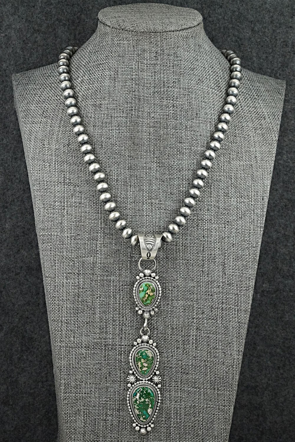 Turquoise & Sterling Silver Necklace - Tom Lewis