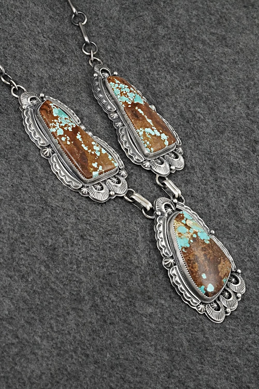 Turquoise & Sterling Silver Necklace and Earrings Set - Randy Boyd