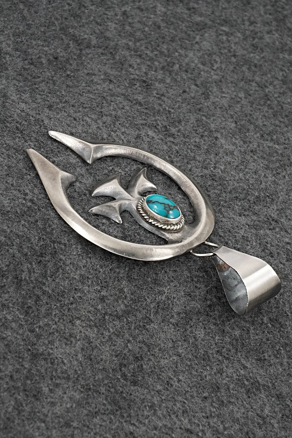 Turquoise & Sterling Silver Pendant - Eugene Gruber