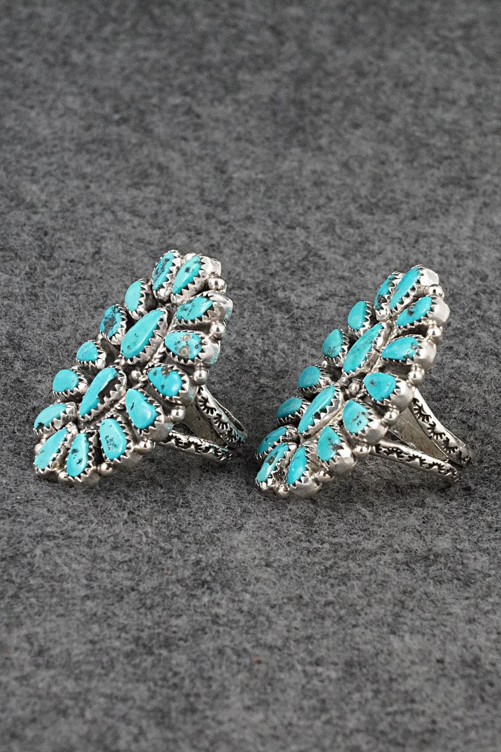 Turquoise & Sterling Silver Squash Blossom Set - Justina Wilson