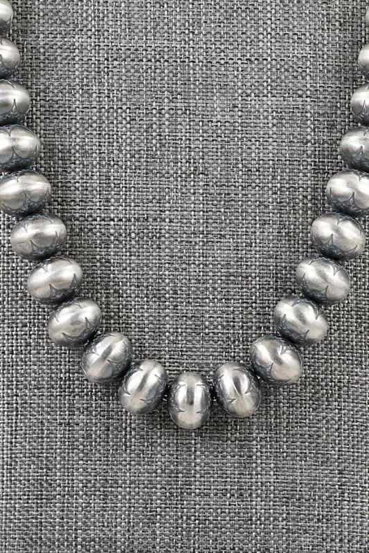 Sterling Silver Navajo Pearl Necklace 24" - Bryannen Halwood