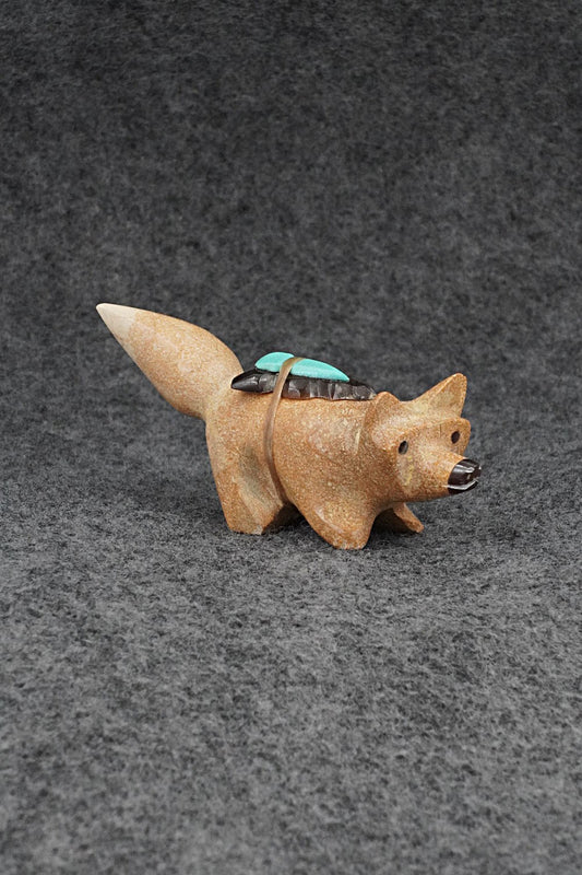 Fox Zuni Fetish Carving - Enrike Leekya