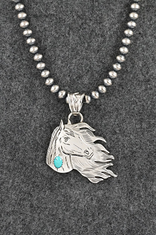 Turquoise & Sterling Silver Necklace - Jeremy Delgarito