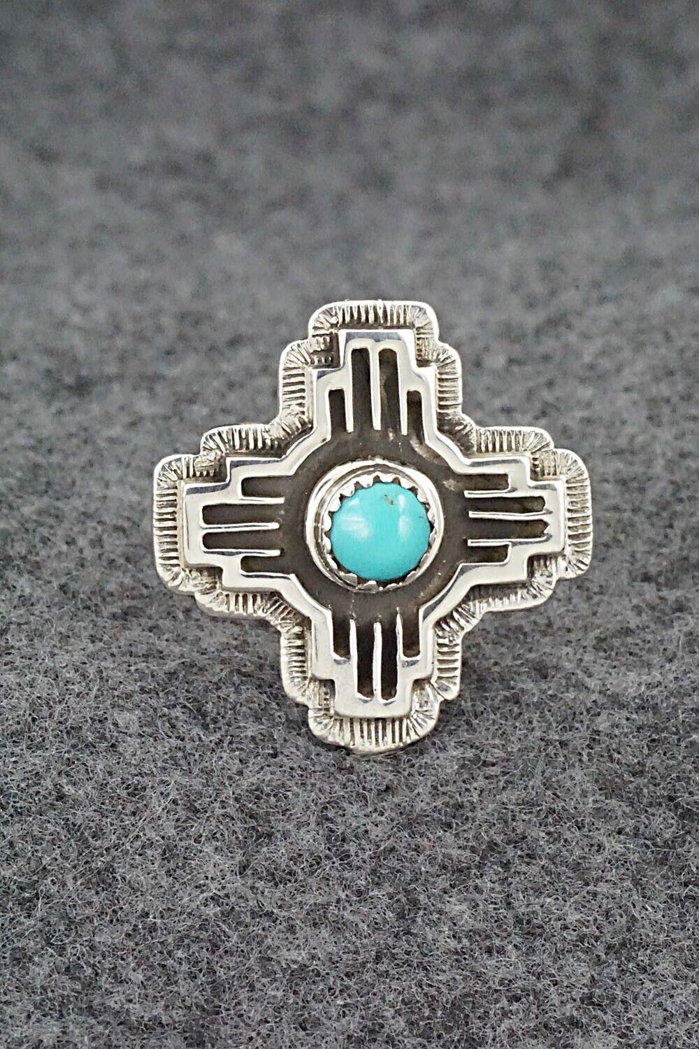 Turquoise and Sterling Silver Ring - Letricia Largo - Size 8.75