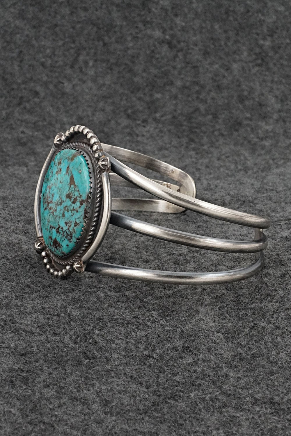 Turquoise & Sterling Silver Bracelet - Leslie Nez