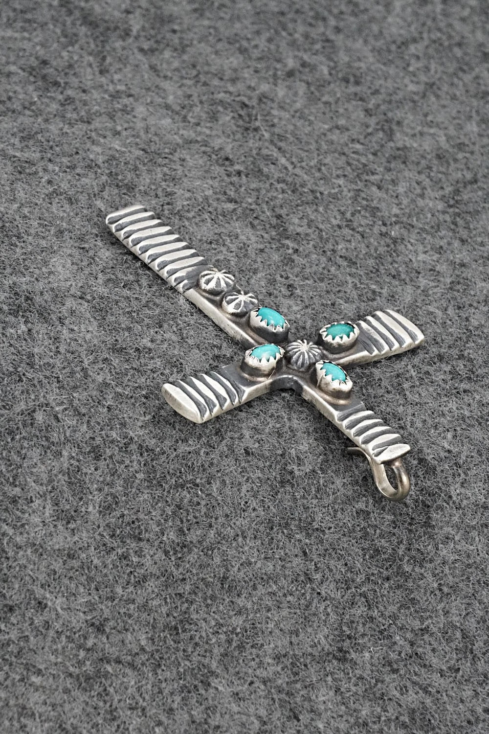 Turquoise & Sterling Silver Pendant - Martha Cayatineto