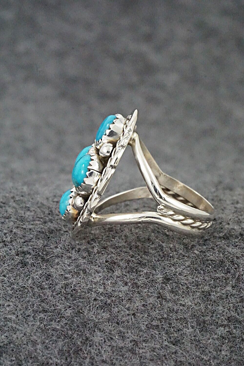 Turquoise & Sterling Silver Ring - Melvin Chee - Size 8