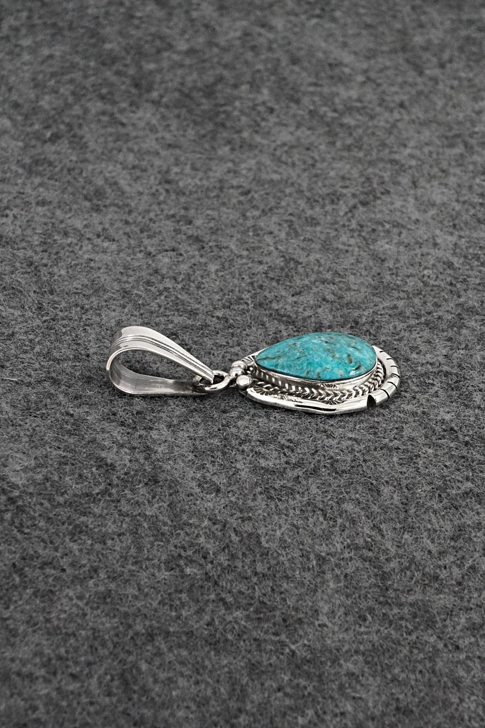 Turquoise & Sterling Silver Pendant - Samuel Yellowhair