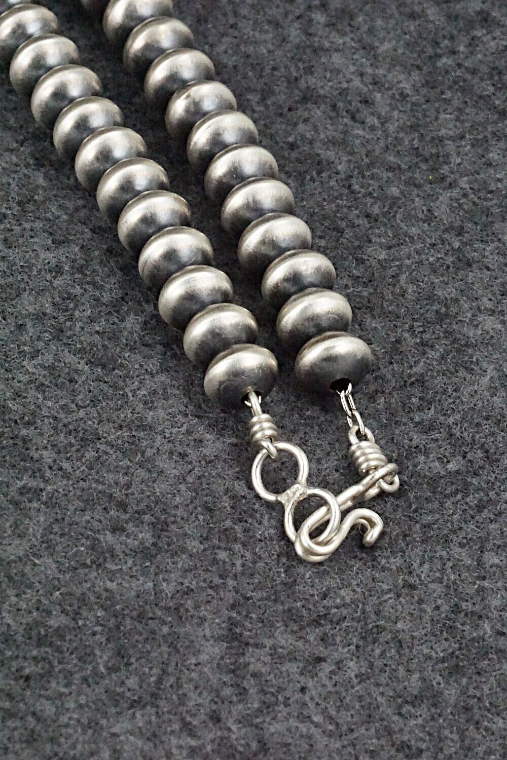 Sterling Silver Navajo Pearl Necklace - Dorinda Mariano