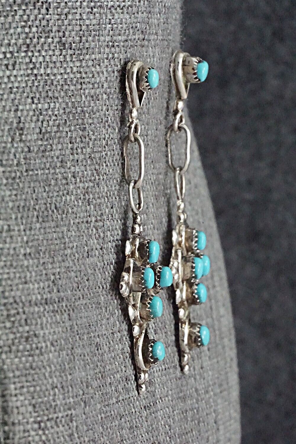 Turquoise & Sterling Silver Earrings - Verdie Booqua