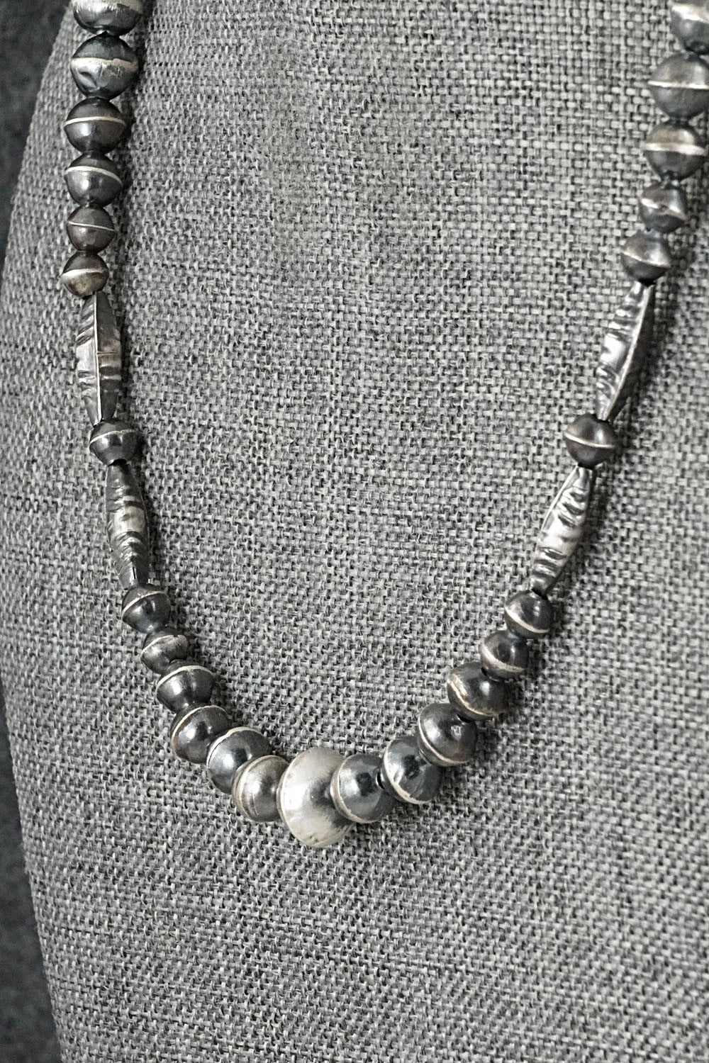 Sterling Silver Navajo Pearl Necklace 28" - Vintage