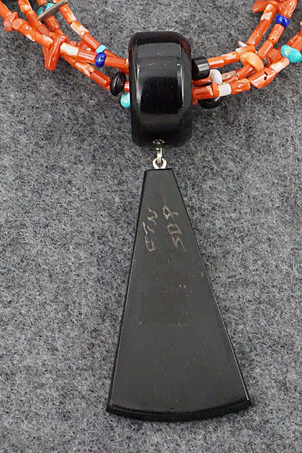 Coral, Multi-Stone Pendant & Sterling Silver Necklace - Chris Nieto