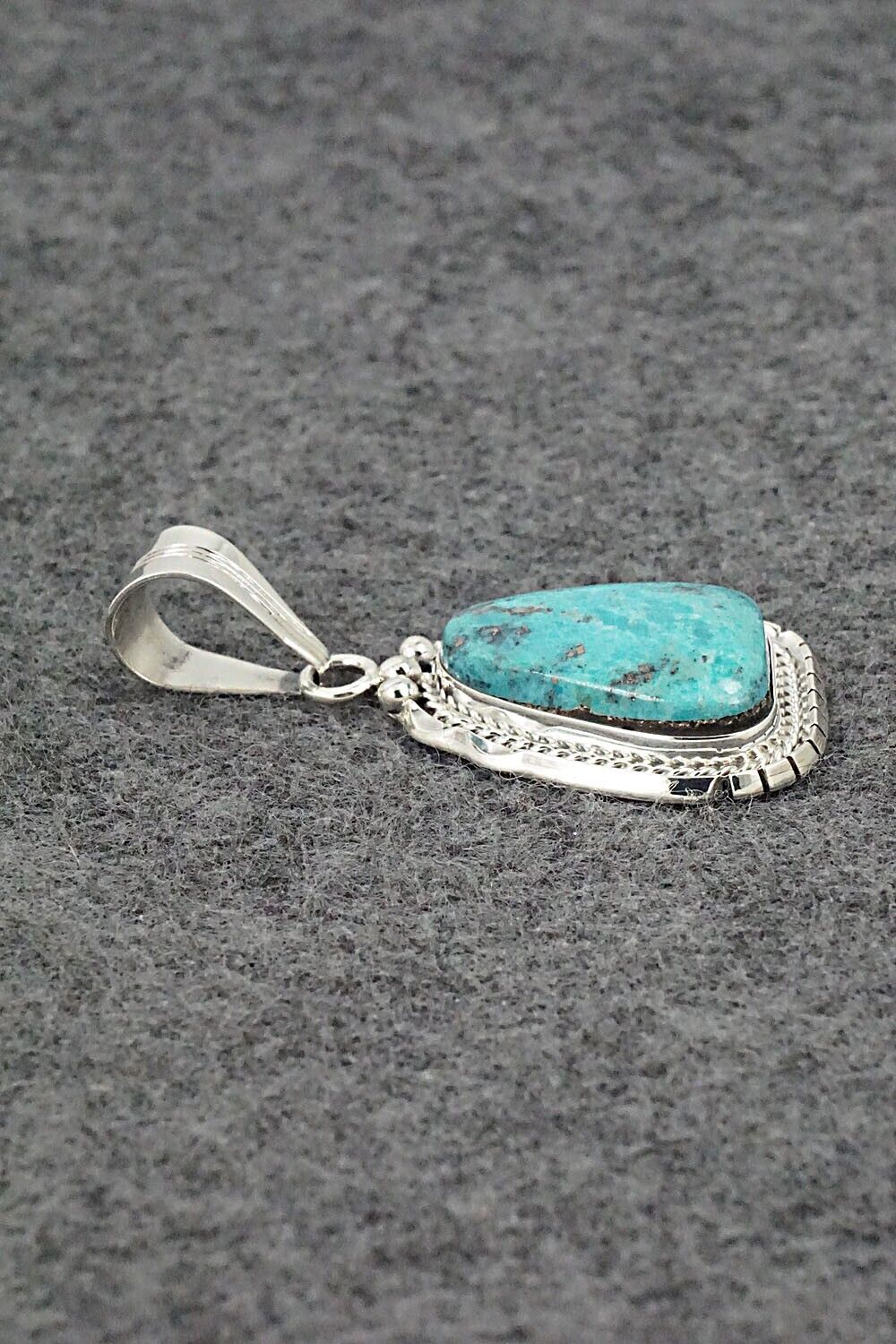 Turquoise & Sterling Silver Pendant - Samuel Yellowhair