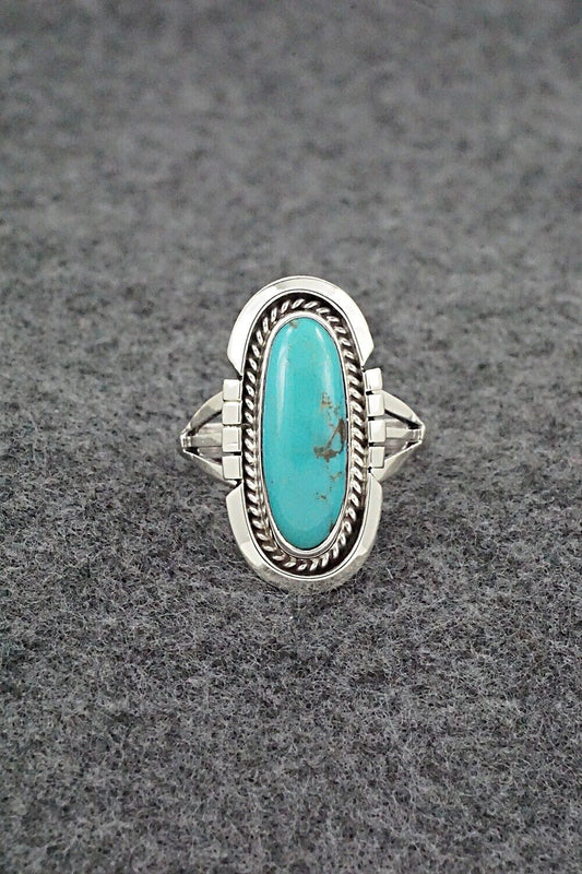 Turquoise & Sterling Silver Ring - Samuel Yellowhair - Size 8.5