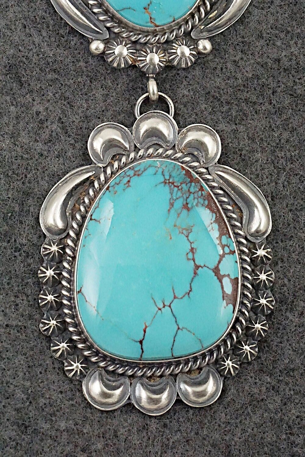 Turquoise & Sterling Silver Pendant - Raymond Delgarito
